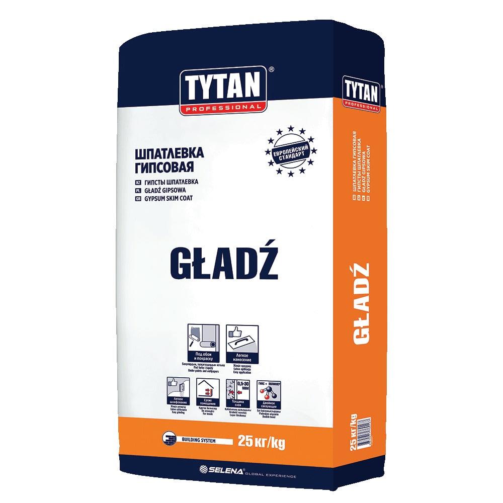 картинка TYTAN GLADZ шпаклевка гипсовая (25кг) от магазина ТНП