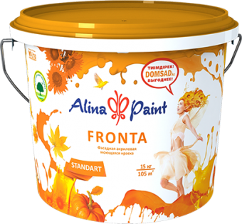 картинка Краска водоэмульсионная, Alina Paint FRONTA, 7 кг (фасадная, интерьерная, моющаяся, всесезонная) от магазина ТНП