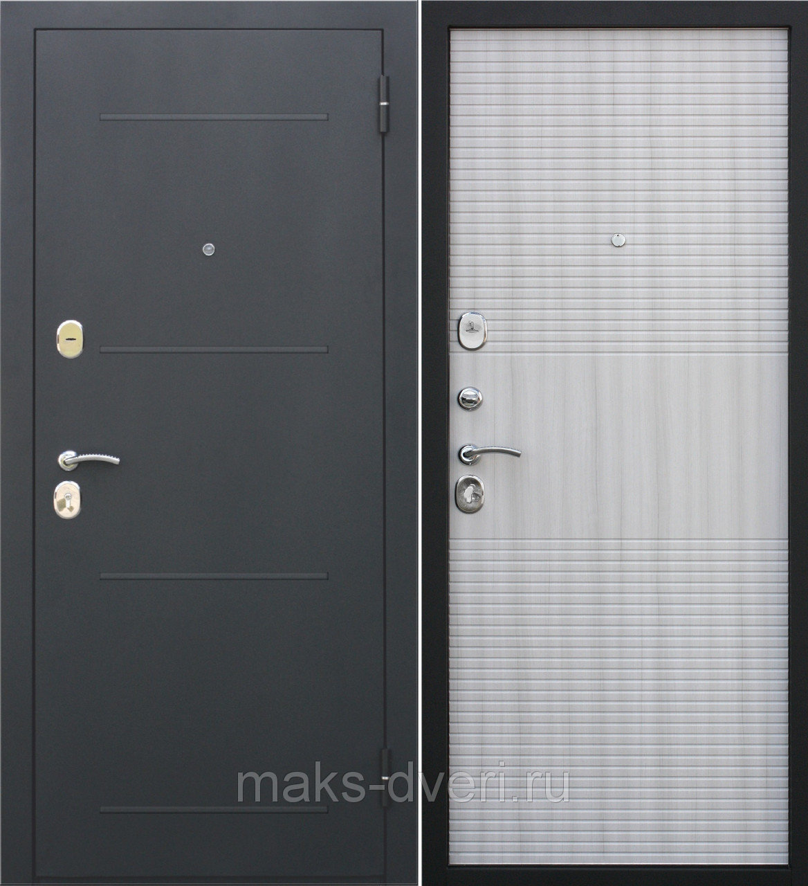 картинка Дверь мет. 7,5 см  Гарда муар Белый ясень (860мм) левая от магазина ТНП
