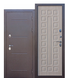 картинка Дверь мет. 11 см ISOTERMA медный антик Лиственница мокко (860мм) правая от магазина ТНП