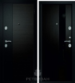 картинка Дверь ОРФЕЙ-311 (Венге горизонт  ГЛ Венге горизонт 109Z черн. лак.Сатин черный 860*2050 R) от магазина ТНП