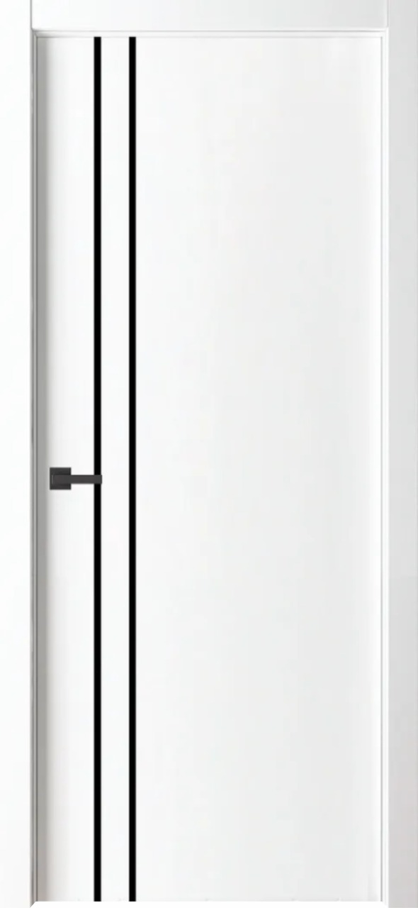 картинка Line 4 ДО белый 70*200 edge black дверь межкомнатная от магазина ТНП