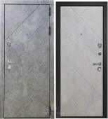 картинка Дверь ОРФЕЙ-100 (Бетон лофт графит  241 Бетон чикаго белый 241 Сатин черный 860*2050 R) от магазина ТНП