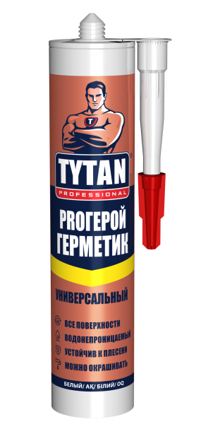 картинка Tytan Professional герметик PROГЕРОЙ универсальный, 280 мл, прозрачный от магазина ТНП