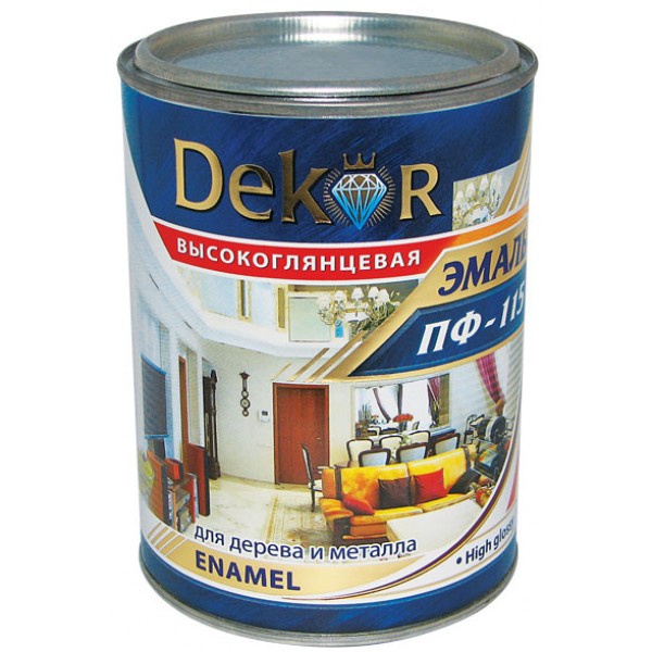 картинка Эмаль ПФ-115 син 0,8кг DECOR Кубанские краски от магазина ТНП