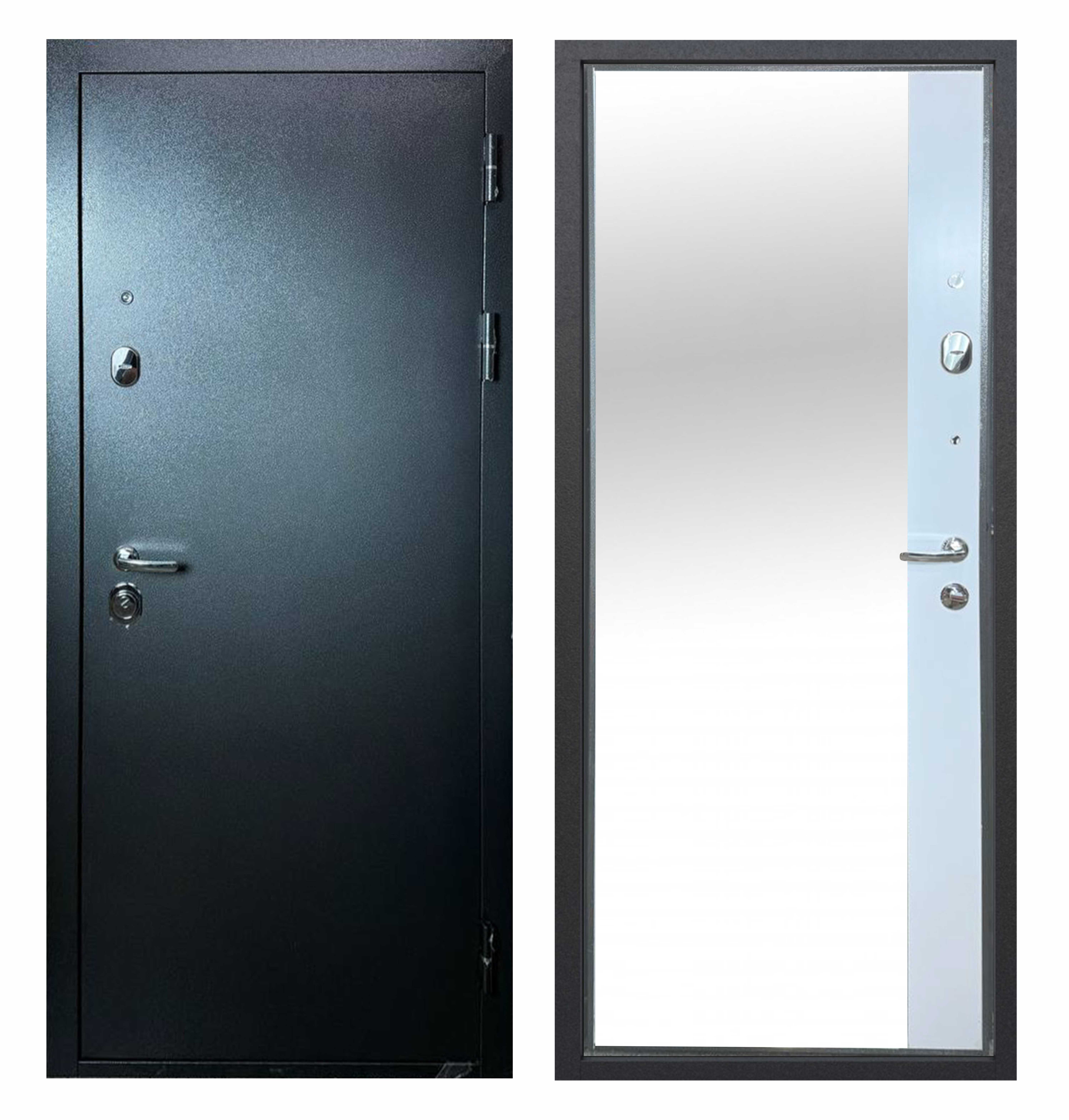 картинка Дверь мет. STRONG GREY 902 Зеркало белый (2050*860*90 R) от магазина ТНП