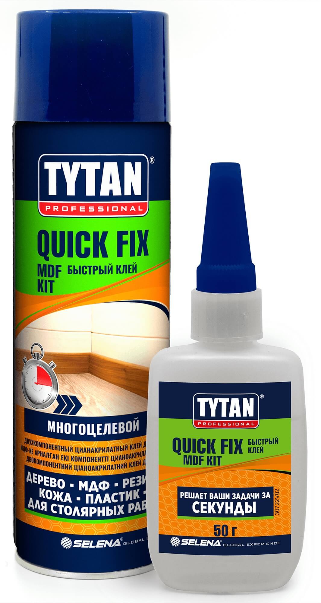 картинка Tytan Professional клей Quick Fix двухкомпонентный цианакрилатный для МДФ прозрачный 200 мл/50 г от магазина ТНП