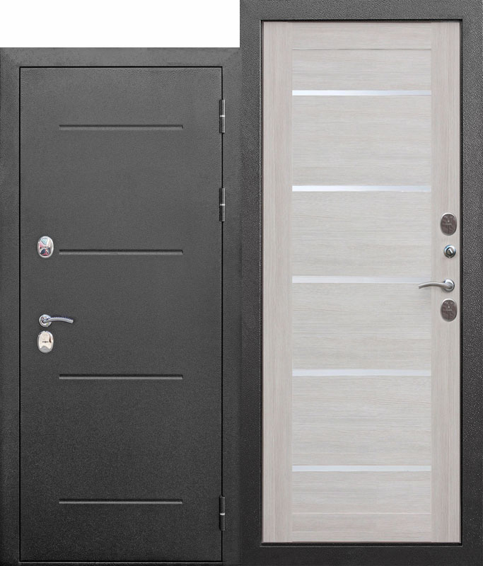картинка Дверь мет. 11 см ISOTERMA Серебро Лиственница беж Царга (860мм) левая от магазина ТНП