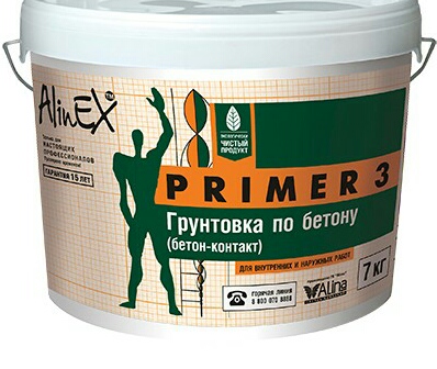 картинка Грунтовка Alinex PRIMER-3, 7 кг (по бетону, морозостойкая) от магазина ТНП