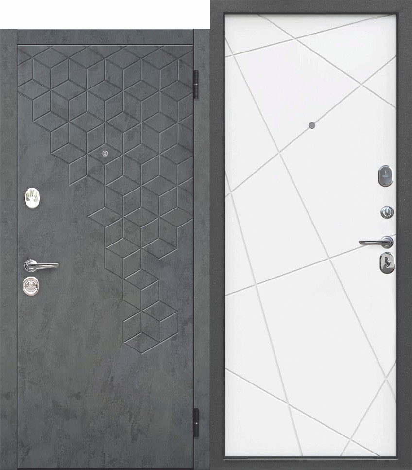картинка Дверь мет. Феникс линии велюр белый софт (860мм) левая/ФТ от магазина ТНП