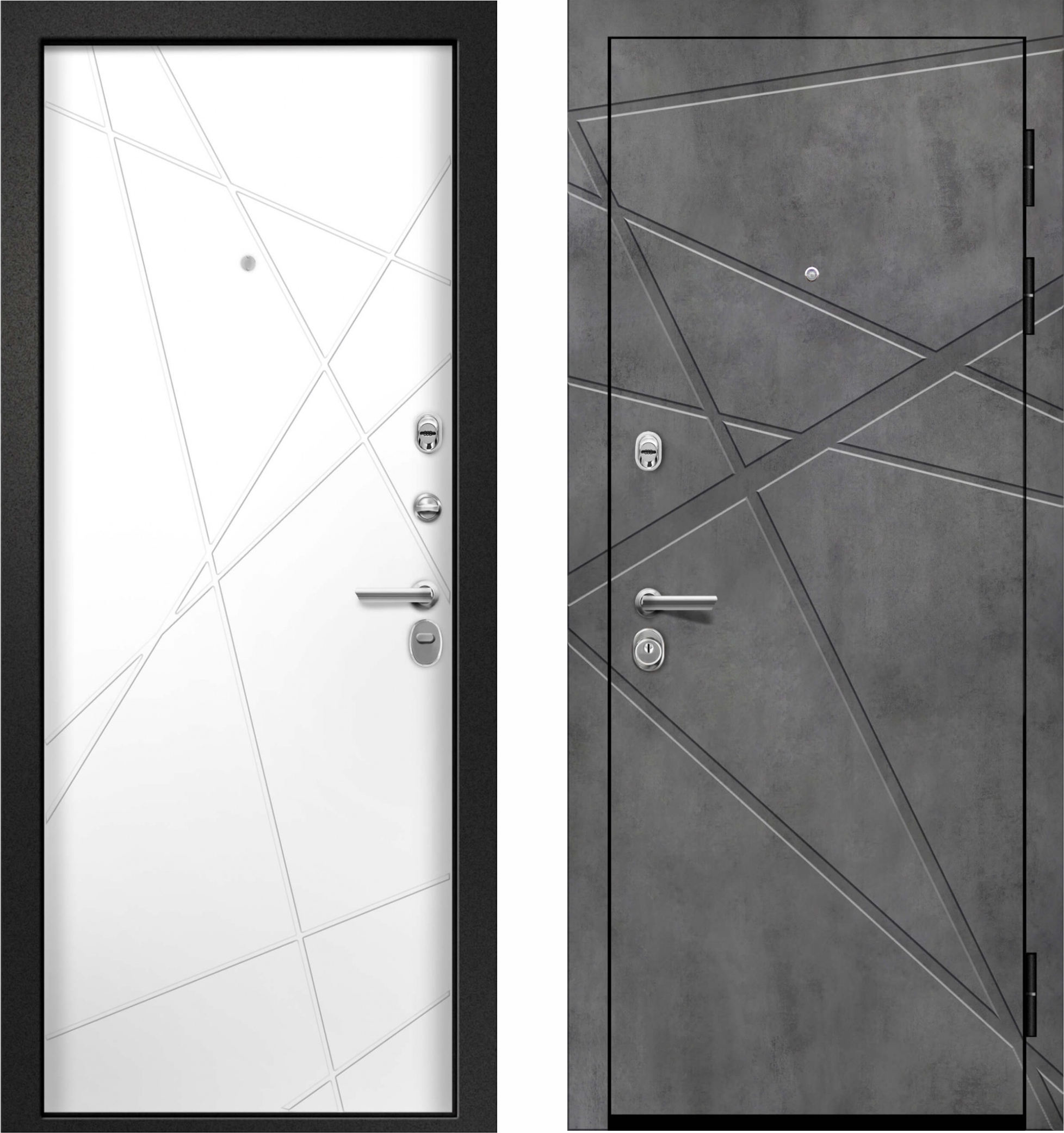 картинка Дверь ОРФЕЙ-221 (Бетон темный 210 Силк сноу 211 Сатин черный 860*2050 R) от магазина ТНП