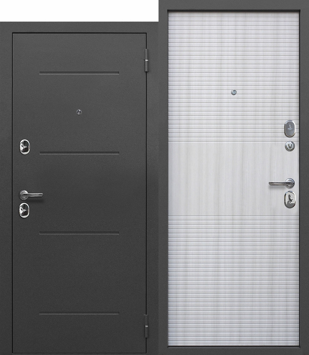 картинка Дверь мет. 7,5 см Гарда Серебро Белый ясень (860мм) правая от магазина ТНП