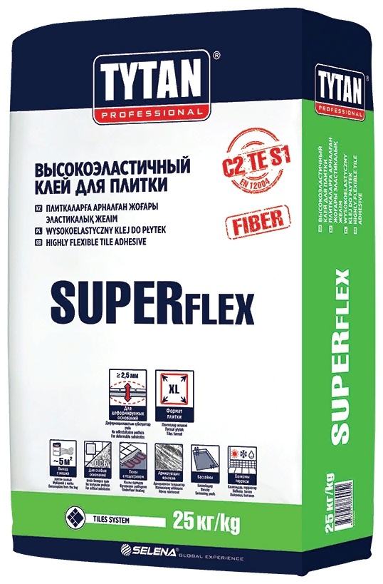 картинка TYTAN SUPER FLEX S1 TS55 клей высокоэластичный для плитки (25кг) от магазина ТНП