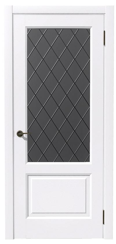 картинка Дверное полотно остекленное Лира (ст.Ромб) Софт тач(white), 700мм от магазина ТНП