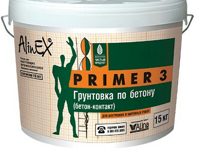 картинка Грунтовка Alinex PRIMER-3, 15 кг (по бетону, морозостойкая) от магазина ТНП