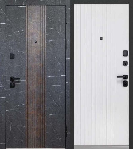 картинка Дверь мет. Luxor 2МДФ Стоун Рейки (860мм) левая от магазина ТНП