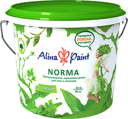 картинка Краска водоэмульсионная, Alina Paint  NORMA, 25 кг (интерьерная, протирающаяся) от магазина ТНП
