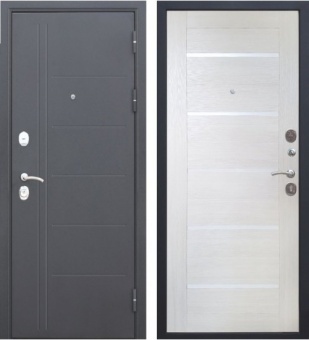 картинка Дверь мет. 10 см Троя Серебро Лиственница беж Царга (960мм) правая от магазина ТНП