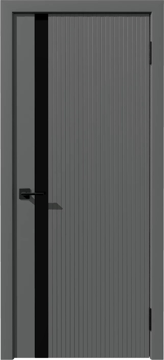 картинка Дверное полотно остекленное Степс Софт тач (серый), ст.черное, 600мм от магазина ТНП