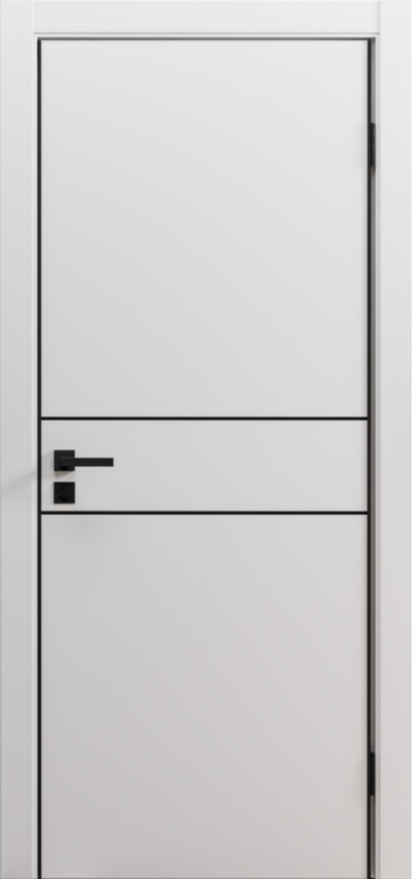 картинка Line Молдинг 2 софт белый гладкий 80*200 (AL- black) Дверь межкомнатная от магазина ТНП