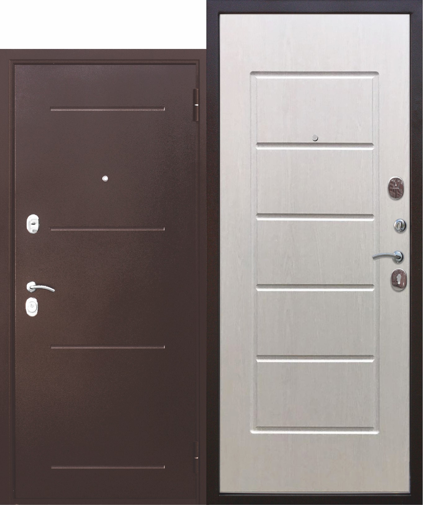 картинка Дверь мет. 7,5 см  Гарда медный антик Белый ясень (860мм) левая от магазина ТНП