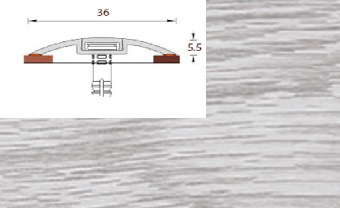 картинка Порог с монтажным каналом 36мм 1,6м "Идеал", 230 Дуб айсберг от магазина ТНП