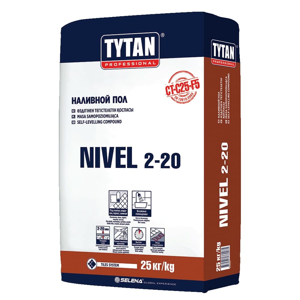 картинка TYTAN NIVEL 2-20 TS23 пол наливной, 25 кг от магазина ТНП