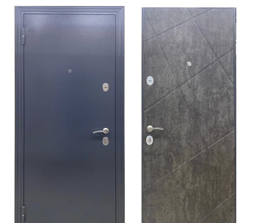 картинка Блок дверной стальной ДС 541, cерый, левый, внут. пан.бетон темн фрезер. №130, фурн. хром, 870*2050 от магазина ТНП