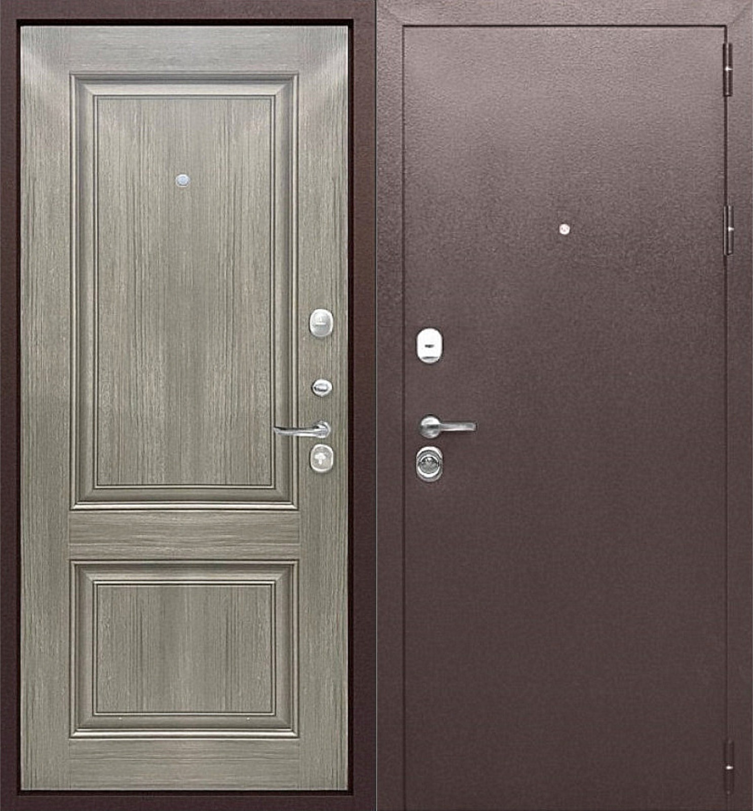 картинка Дверь мет. Тайга 9 см Серый клен (860R) от магазина ТНП