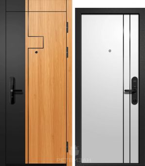 картинка Дверь ОРФЕЙ-711 NEW (Вишня Оксфорд + Черная soft Силк сноу 90 молдинг черный Букле черный 860*2050 L от магазина ТНП