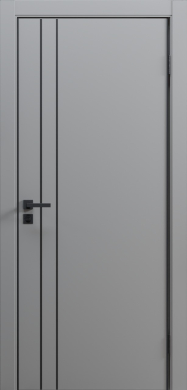 картинка Line Молдинг 4 софт грей гладкий 60*200 (AL- black) Дверь межкомнатная от магазина ТНП