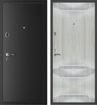 картинка Блок дверной стальной МЕГИ 60 СКИН Классик, серебро на черном, левый, фурн. хром, 870х2050 от магазина ТНП