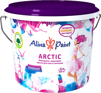 картинка Краска водоэмульсионная, Alina Paint  ARCTIC, 7  кг (интерьерная, моющаяся, всесезонная) от магазина ТНП