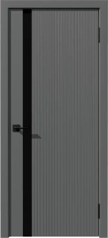 картинка Дверное полотно остекленное Степс Софт тач (серый), ст.черное, 600мм от магазина ТНП