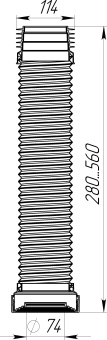 картинка Aquant Удлинитель гибкий для унитаза армированный 280-560 мм (3922900000) от магазина ТНП