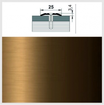 картинка А-955 порожная планка 25мм., бронза анод., 1,8м от магазина ТНП