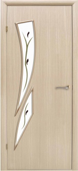 картинка Полотно дверное остекленное Ф МИКРОФЛЕКС Стрелиция 600 дуб белый от магазина ТНП