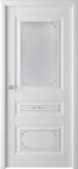картинка Каскад Премиум ДО белый ясень + патина серебро (лайт) 70*200 дверь межкомнатная от магазина ТНП