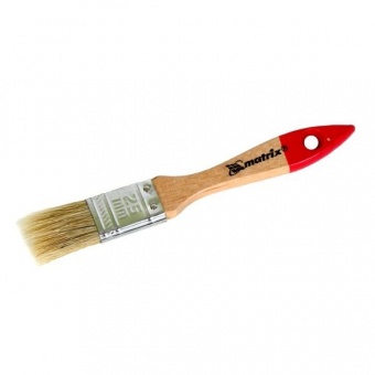 картинка Кисть плоская Стандарт  1" (25 мм), натуральная щетина, деревянная ручка// MATRIX от магазина ТНП