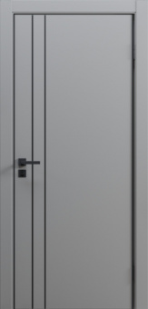 картинка Line Молдинг 4 софт грей гладкий 70*200 (AL- black) Дверь межкомнатная от магазина ТНП
