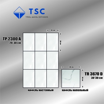 картинка Керамическая плитка TP2300 200*300мм (1,56м2/99,84м2) от магазина ТНП