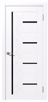 картинка Дверное полотно остекленное Азалия Белая  (ст. черное) 700мм от магазина ТНП