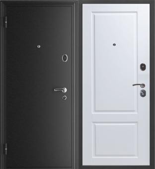 картинка Блок дверной стальной Меги 60, серебро на черном, правый, внутр. панель бел. ясень Скин классик, 870 от магазина ТНП