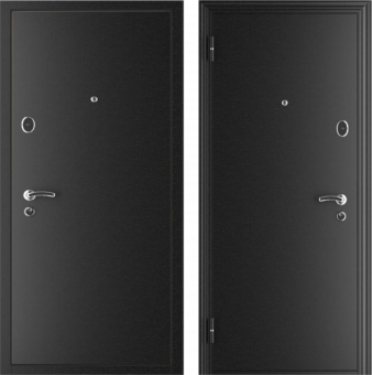картинка Блок дверной стальной МЕГИ 60 МЕТ/МЕТ, серебро на черном, правый, фурн. хром, 860х2050 от магазина ТНП
