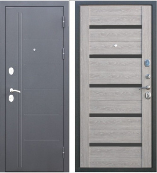 картинка Дверь мет. 10 см Троя Серебро Дымчатый дуб (960мм) правая (Кале) от магазина ТНП